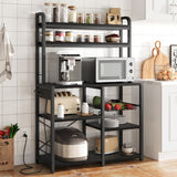 Garvee Bakers Rack 5-Tier Mit Steckdose Für Küche Und Kaffee Bar, 35.41" L x 15.71" W x 59.12" H, Schwarz, Holz-Metall-Konstruktion - schwarz