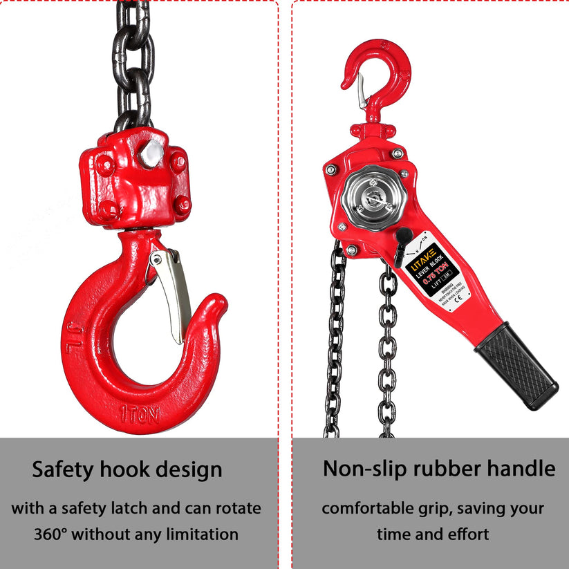 Ergonomischer Griff und Sicherheitshaken