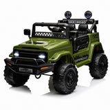 Garvee Kinder-Elektro-Geländewagen 12 V, Fernbedienung, Sicherheitsgurt, Militärgrün - Militärgrün