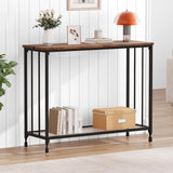 Garvee Konsolentisch Schmal 85 × 30 × 81 cm, Vintage Holzoptik, Metallrahmen, Für Wohnzimmer & Flur, Braun-Schwarz - Braun-Schwarz