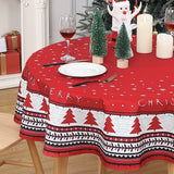 Garvee Weihnachtstischdecke Wasserabweisend Rund 60cm Weihnachtsbaum Muster Polyester Festlich - Verrotten