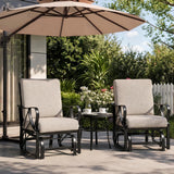 Garvee Porch Glider Outdoor Schaukelstuhl Mit Abnehmbarem Kissen, Stahlrahmen, Ergonomisch, Wasserfest, Vielseitig, Schwarz - Weiß