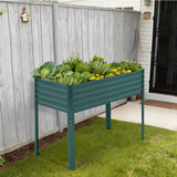 Garvee Metall Hochbeet – Korrosionsbeständig, Witterungsfest, Robust & Vielseitig für Garten & Terrasse - Dunkelgrün