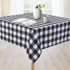 GARVEE Wasserabweisende Polyester-Tischdecke Quadratisch 132x132 cm Schwarz-Weiß Für Küche Und Picknick