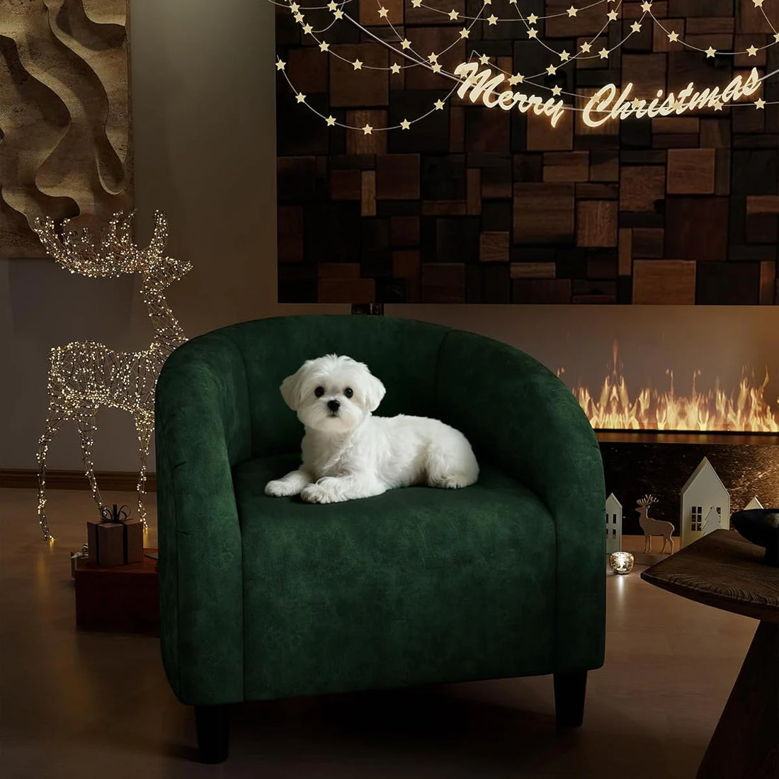 Garvee Velvet Club Chair, U Rückenlehne, Gepolstert, Retro, Für Wohnzimmer & Schlafzimmer