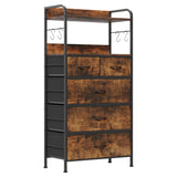 Garvee Kommode, Stoffschubladen, 120 × 60 × 30 cm, für Schlafzimmer und Wohnzimmer, Braun - Braun