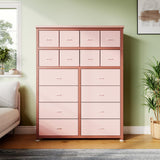 Garvee Leuchte mit 16 Schubladen, Kleiderstange, für Wohnzimmer und Esszimmer, Rosa - Rosa