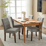 Garvee Esszimmerstühle 4er-Set, Parsons Polsterstühle mit ergonomischer Rückenlehne & Gummibaumholzrahmen, Grau