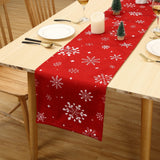 Garvee Weihnachtlicher Tischläufer Mit Doppelseitigen Schneeflocken, Wasserdicht, Polyester, 33x137 cm, Rot, Für Küche & Urlaub - Rot