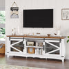 Garvee TV-Schrank Mit Aufbewahrungsschrank Für 75 Zoll Kleinere TVs, Moderner TV-Ständer, 168 x 40 x 71 cm, Braun-Weiß