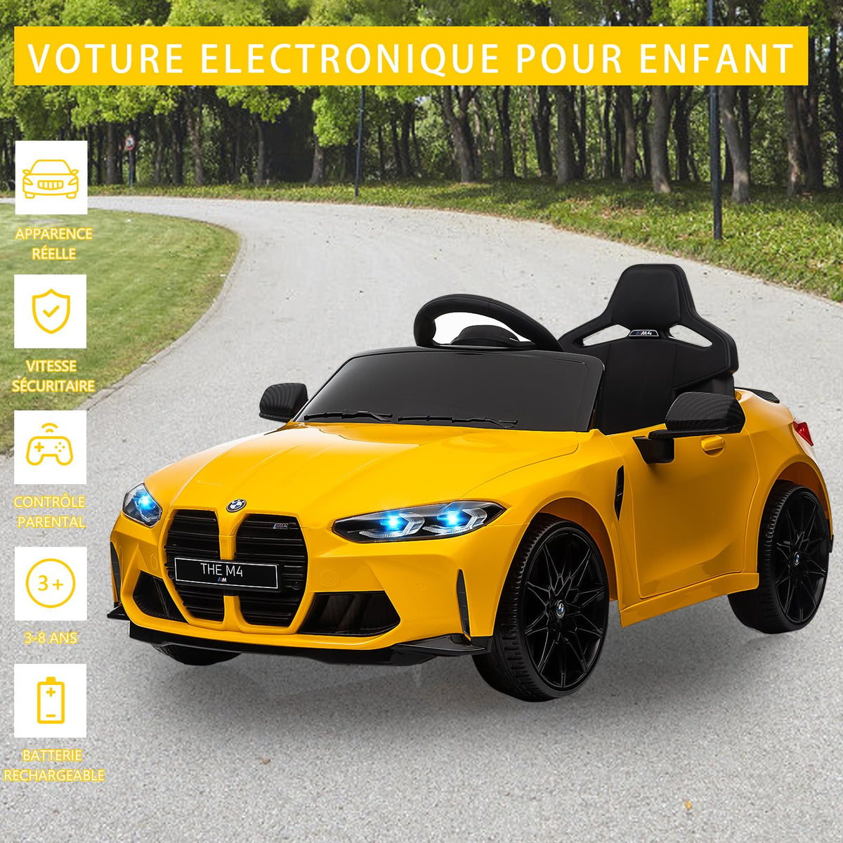 Garvee Kinderauto mit LED-Lichtern und Musikfunktion