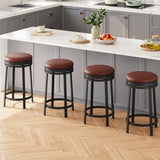 Garvee Barhocker Set 4, 62 cm, Drehbar, PU-Leder, Metallrahmen, Braun für Kücheninsel & Bar - Braun
