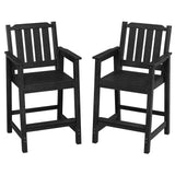 Garvee Adirondack-Barstuhl im 2er-Set 57, Zwei Stühle in Barhöhe, Schwarz - Black