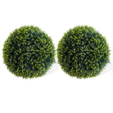 Garvee Künstliche Zedern-Topiary Kugeln 2er Set, Wetterfest, Wartungsfrei, PE-Material, Garten & Hochzeit, Grün, 2 Stück - grün