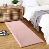 GARVEE Hochflor Teppich Wohnzimmer Schlafzimmer, Waschbar Polyester, Anti-Rutsch, 60x160cm, Einfarbig - Rosa