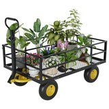 Garvee Carro de Jardín de Acero 544 kg 3-en-1 con Neumáticos Todo Terreno 33 cm y Mango Giratorio 180° para Uso Exterior - 