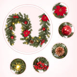 Garvee Weihnachtsgirlande 6Ft LED Batteriebetrieben PVC Mit Poinsettien & Kugeln Für Kamin & Treppe Flexibel Grün Rot - Rot 2