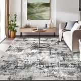 GARVEE Waschbarer Teppich 120 x 170 cm, Rutschfester Wohnzimmerteppich in Grau, Weich & Pflegeleicht, Faltbarer Kurzflor Teppich für Schlafzimmer, Esszimmer & Flur - Grau