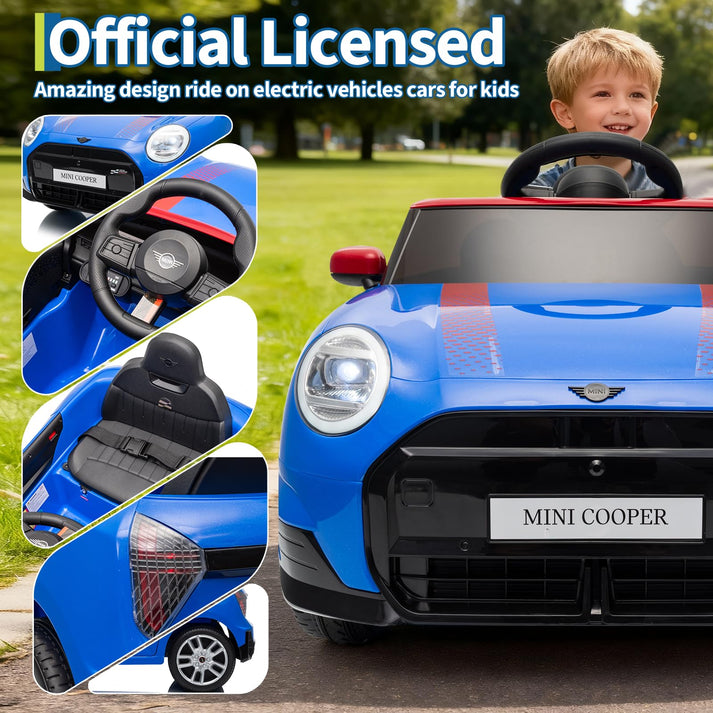 MINI Kinder-Elektroauto mit abriebfesten Reifen für Pflaster, Wiese, Beton und Kieswege