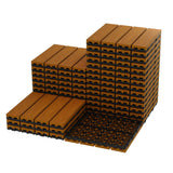 GARVEE 27er Set Terrassenfliesen 30 x 30 cm, Wasserdichte Klickfliesen aus Verbundholz in Teak-Optik, Für Balkon, Terrasse & Garten, Braun - Braun