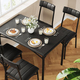 Garvee Esstisch-Set 5-Teilig Rustikaler Schwarzer Küchen-Esstisch Mit Gepolsterten Stühlen Für Kleine Räume 44.33"L x 27.63"W x 30.03"H - schwarz