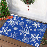 Garvee Kerst Türmatte 50x80 cm Waschbare Antirutsch Weihnachtsdeko Rote Sneeuwvlokken Blau Für Eingang Küche Schlafzimmer