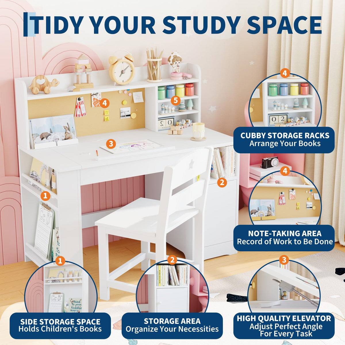 Kinder Schreibtisch mit Organizer
