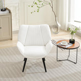 Garvee Sessel aus Cord in Weiß, 71 × 55 × 35 cm, gepolstert, für Wohnzimmer und Schlafzimmer - Weiß