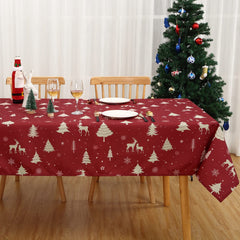 GARVEE Weihnachtstischdecke Mit Hirschmotiv Wasserdicht Waschbar 137x200 cm Für Innen & Außen Party & Küche