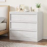Garvee 3-Schubladen-Kommode Weiß Mit Großem Stauraum Für Schlafzimmer Wohnzimmer Kinderzimmer, Modernes Design, Holz, Anti-Kipp-Schutz, Vielseitig, 29.5in x 15.7in x 30.5in - Weiß