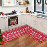Garvee Weihnachts Küchenmatten 2er-Set Boho Flachs Ähnliche Matten Für Boden Und Badezimmer 40x60cm + 40x120cm
