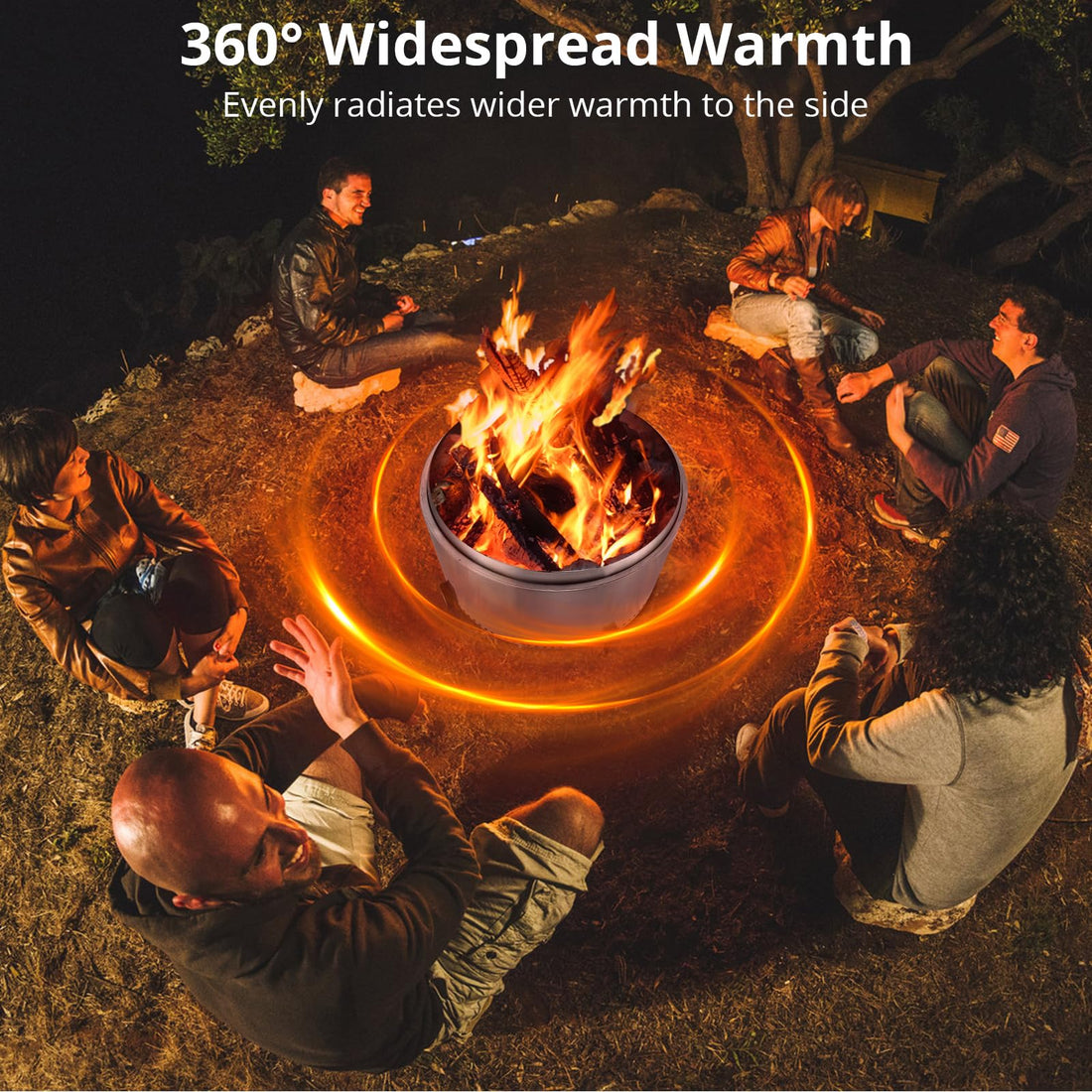 Feuerkorb strahlt 360° Wärme ab