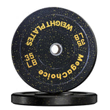 Garvee 2PCS 35 LB Gummi Gewichtheber Hantelplatten Mit Stahlring Für Home Gym Fitness, 2 Zoll, Mehrfarbig - Gelb