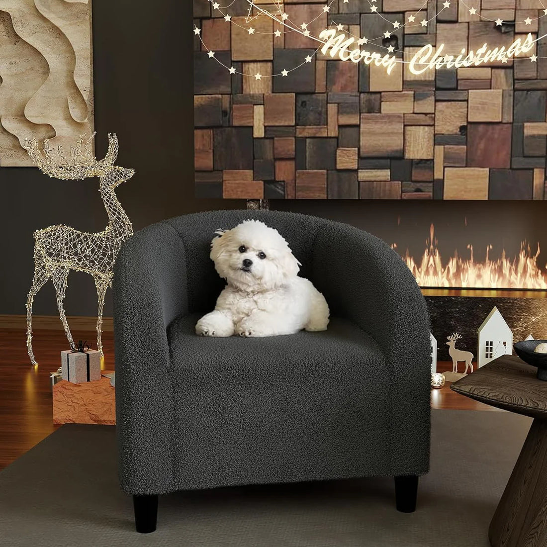 Garvee Velvet Club Chair, U Rückenlehne, Gepolstert, Retro, Für Wohnzimmer & Schlafzimmer