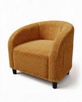 Garvee Accent Barrel Chair Set 2 Boucle Clubstuhl Ergonomisch Gepolstert Gelb Für Wohnzimmer & Büro