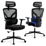 Garvee Ergonomischer Bürostuhl Mesh Mit Verstellbarer Lendenstütze 3D Armlehnen Metallrahmen Hoher Rücken Drehbar Für Büro Und Home Office Schwarz - Schwarz-P