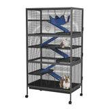 Garvee 6-Stöckiger Kleintierkäfig Mit Rampen Und Plattformen Für Meerschweinchen Kaninchen Chinchilla 31.9"x20.5"x58.6" Metall Rollbar