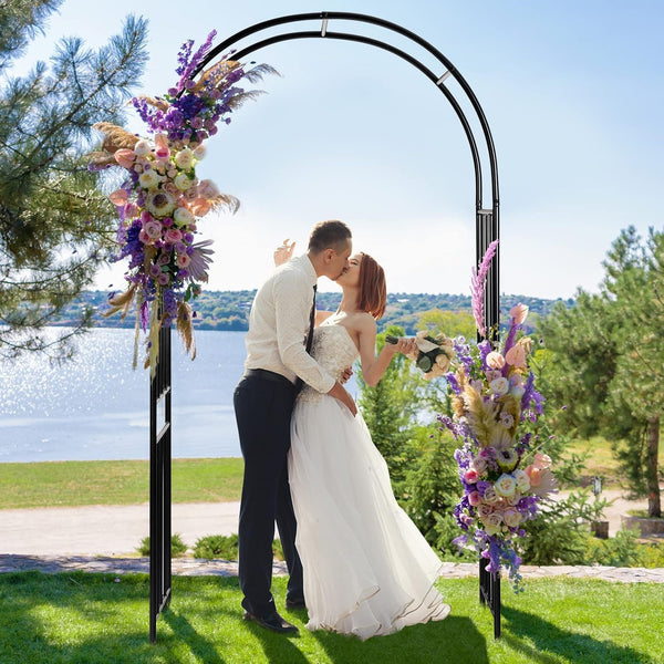 GARVEE Metall Gartenbogen als Rankhilfe für Kletterpflanzen und Dekoration für Garten & Hochzeiten