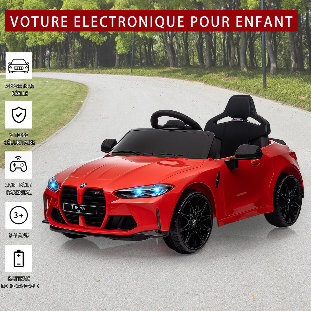 Garvee Kinderauto mit LED Lichtern und Musikfunktion