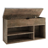 Garvee Sitzbank Mit Schuhregal Und Stauraum, Holz, Gepolsterte Sitzfläche, 2-Stöckig, Lift-Top, Grau-Braun Für Flur Und Schlafzimmer, 39.3"L x 11.8"W x 22.4"H - braun