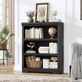 GARVEE Bücherregal, 3 Ebenen, 80 cm breit, MDF, verstellbare Ablagen, Schwarz – für Wohnzimmer & Büro - Schwarz