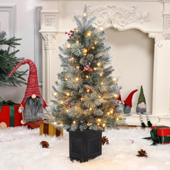 GARVEE 90cm Weihnachtsbaum Künstlich mit 78LEDS, 8 Beleuchtungs, Schwarzer Leuchtkasten mit quadratischem Muster