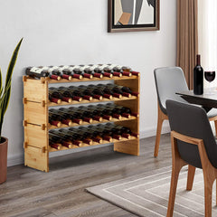 GARVEE Bambus Weinregal Stapelbar Flaschenhalter Küche Keller Esszimmer Natur Elegant
