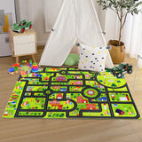 Garvee Rutschfester Kinderteppich Mit Straßen- & Verkehrssystem Für Kinderzimmer & Spielzimmer, Größe: Unbekannt, Farbe: Black Street - 