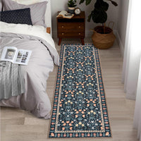 Garvee Indoor Bohemian Dekorativer Teppich Rot-Braunes Blumenmuster 80 x 150 cm Rutschfester Teppich mit Niedrigem Flor Geeignet für Wohnzimmer/Kinderzimmer/Spielzimmer