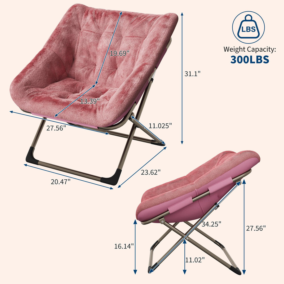 Klapp-Loungesessel mit hoher Tragkraft