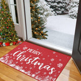 Garvee Frohe Weihnachten Fußmatte Weihnachtsfeiertage Rote Schneeflocke Willkommensmatte für Drinnen und Draußen 40 x 60 cm