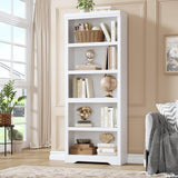 GARVEE Bücherregal, 5 Ebenen, 59,9 cm breit, MDF, verstellbare Ablagen, Weiß – für Wohnzimmer & Büro - Weiß