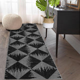Garvee Waschbarer Teppich 80 x 150 cm Schwarz Kurzflor Rutschfest für Wohnzimmer & Schlafzimmer