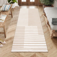 Garvee 80 x 150 Waschbarer Teppich für Flurdekor, Kurzflor-Wohnzimmerteppich, Rutschfest, Weich, Modern, Läuferteppich für Schlafzimmer, Küche, Flur, Braun